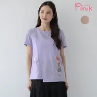 在飛比找樂天市場購物網優惠-Pink*可愛娃娃繡圖造型口袋短袖上衣 (2色) L4308