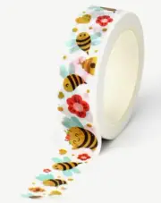 BUMBLE BEE FLORAL WASHI TAPE NEW FULL ROLL