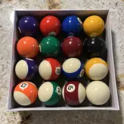 2-1/4" Regulation Size Standard Billiard/Pool Balls, Complete 16 Ball Set New