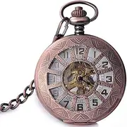 [QRDYL] Pocket Watch,Pocket Watch Retro Clamshell Fashion Student Watch Trend Retro Mechanical Watch Photo Pocket Watch