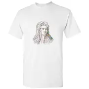 Sir Isaac Newton Portrait Art Science Cool Design White Mens T Shirt Tee Tops
