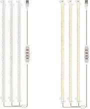 LED Plant Grow Light Strips 6.2W 126LED 4000K 169.2lm Bright Grow Lamp with 8H/12H/16H Timer 5 Dimmable Brightness Growth Light for Green House Hydroponics Succulent 3 Bars