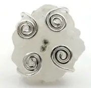 Natural Solar Quartz Eye 925 Solid Sterling Silver Ring Sz 7.5,