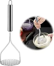LimCryspp Stainless Steel Potato Mash, Sturdy and Durable Metal Potato Crusher, Suitable for Potatoes, Vegetables, Fruits - Manual Mash for Food Tableware, Heat-Resistant, Easy to Clean