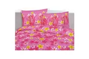 225TC Polyester Cotton Frangipani Jungle Pink Quilt Cover Set | King