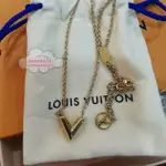 （芸芸二手）LOUIS VUITTON 路易威登LV ESSENTIAL 黃銅V字母項鍊/頸鍊/項鏈M61083