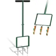 Lawn Aerator, 2 in 1 Aerator Lawn Tool with 6 Replaceable Spike Tines for Gra...