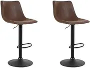 Artiss Bar Stools Stool Set of 2 Adjustable Kitchen Swivel Counter Barstools Dining Chair Chairs Gas Lift Fabric in 60-81cm Seat Height Floor for Home Dining Room Cafe Outdoor Indoor