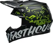 Bell Moto-9S Flex Fasthouse MC Core Motocross Helmet, black-yellow-silver, Size S for Men Black Yellow Silver