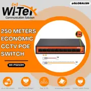 WI-TEK 8 PORTS + 2FE Uplink Unmanaged 250M Long Range CCTV PoE Switch WI-PS210H