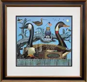 Charles Wysocki "Hunter's Lures" New Framed Art Print Americana Rural