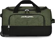 [Pacific Gear] Rolling Duffel Bag, 20.5"H x 12"W x 11.5"D, Polyester Cover, Water Repellent, 1 Main Compartment with Zipper Closure, Telescopic Handle, Adjustable Strap