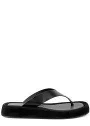The Row Ginza Black Leather Flip Flops - 37.5 (IT37.5 / UK4.5) 37.5 (IT37.5 / UK4.5)