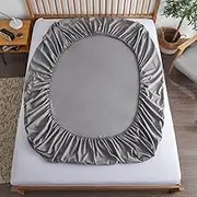 Fitted Sheet with Elastic Bands Non Slip Adjustable Mattress Covers for Single Double King Queen Bed,150/180/200cm, Light grey,150x200cm,30cm