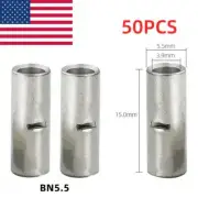 50pcs Non-Insulated Wire Butt Connector Splice Terminal 12-10AWG Electrical