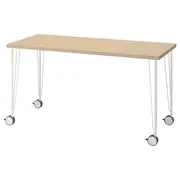 MÅLSKYTT / KRILLE desk, birch/white, 140x60 cm