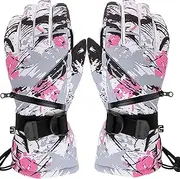 [Generic] Outdoor Ski Gloves, Ski Snow Gloves, Winter Outdoor Snow Gloves, Portable Adult Finger Snow Gloves for Hiking, Mountaineering, Skiing