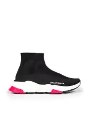 Black Speed Sock Pink Sole Trainers