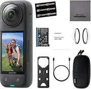 Insta360 X4 - Waterproof 8K 360 Action Helmet Camera, 4K Wide-Angle Video, Invisible Selfie Stick Effect, Removable Lens Guards, 135 Min Battery Life, Sports, Content, Travel, Outdoor Creator