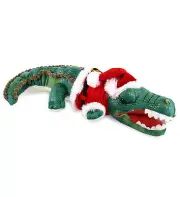 DolliBu Santa Green Alligator Stuffed Animal Plush with Santa Outfit, 18 Inches