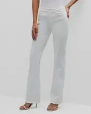 7 For All Mankind Women's White Kimmie Mid-Rise Bootcut Jeans Pants Size 27