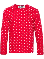 [COMME des GARCONS PLAY] Red Emblem Dots Tee Unisex