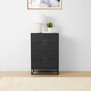 Stevie 4 Drawer Chest - Black