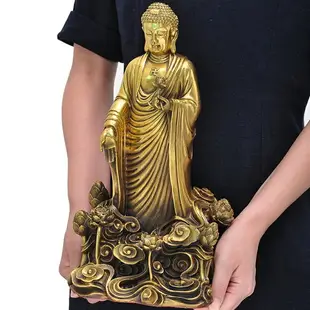 純銅站蓮大日如來佛祖阿彌陀佛佛像擺件佛堂居家供奉家用客廳神像