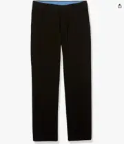 IZOD boys Bi-stretch Flat Front Dress Pants Black Twill 20 Husky