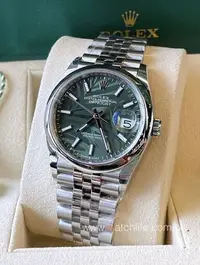在飛比找Yahoo!奇摩拍賣優惠-玩錶人Rolex Datejust 126200 綠棕櫚/2
