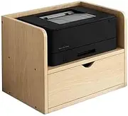 Small Printer Stand Heightening Office Printers Shelf Desktop Can Put A4 Paper Multi-Level Shelfs(Natural)