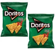 Doritos SALSA VERDE Flavor Tortilla Chips 9.25 Bags (2 Bags)