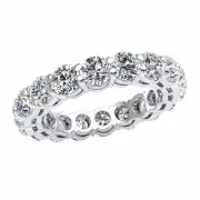 Natural 4.5Ct Open Gallery Bridal Eternity Band Ring Round Diamond 14k Gold