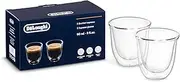 [De'Longhi] DBWALLESP Sets of 2 Espresso Glasses Pack, Coffee Machine Accessories, 60 ml, Borosilicate Glass, Dishwasher Safe