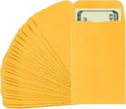 uxcell Money Envelope, 25 Pack 3.5" x 2.2" Cash Envelopes Money Holder Bags Budgeting Saving Challenge Letter for Gift Coins Checks Tickets Jewelry Passport Card, Deep Yellow