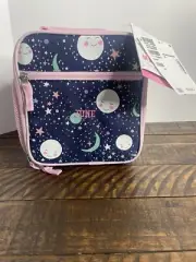 Pottery Barn Kids Pink Navy Glow-in-the-Dark Moons Lunch Box Nwt “JUNE”