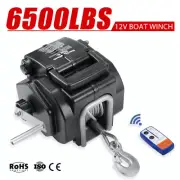 MOBI 12V 6500LBS Electric Boat Winch Remote Marine Ship Steel Cable 7.2MM X 10M