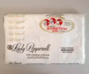 VTG Lady Pepperell Fine Combed Percale White Bed Sheet Fitted Double Size USA
