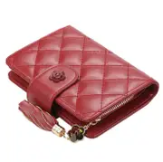 Women Faux Leather FashionZipper Wallet Coin Bag Card Holder RED COLOR