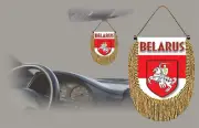 BELARUS REAR VIEW MIRROR WORLD FLAG CAR BANNER PENNANT