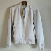 velvet premium quality river island bomber jacket with tags XS Cream and white