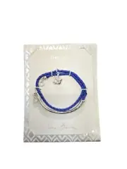 Vera Bradley Women's Silver Plated Rhinestone Dove Blue Wrap Bracelet