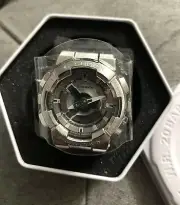 CASIO G-SHOCK GM-S110-1AJF Silver Metal Case Mid Size Women's Watch New in Box
