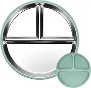 Whnbuij Non Stick Split Portion Tray - Meal Tray For, Baby Food Plate | BPA Free Feeding for Kids, Eco Friendly Dinner for Kids, Stovigl