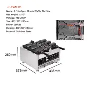 3 Fish Open Mould Waffle Maker Ice Cream Taiyaki Machine with Timer Temperature