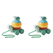 2x Zookabee Wooden Pull Along Stacking Turtle Baby/Toddler Educational Play Toy