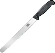 Victorinox Wavy Edge Round Tip Slicing Knife, Black, 5.4233.30