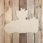 Kitty Pumpkin Patch, Unfinished Wood Cutout, Craft Shape, Engraved Paint by Line