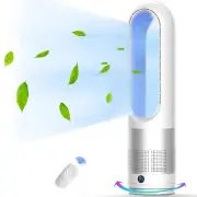 Bladeless Fan with 80° Oscillation, Remote and Touch Control, 8 Speeds, Qui