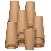 [100 Count Kraft Disposable Paper Cups, Hot Coffee Cups Brown Unbleached - Ec...
